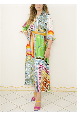 Shirt dress in pure silk La Dolce vista | LUNGOCRAZYMULTIFOULARD